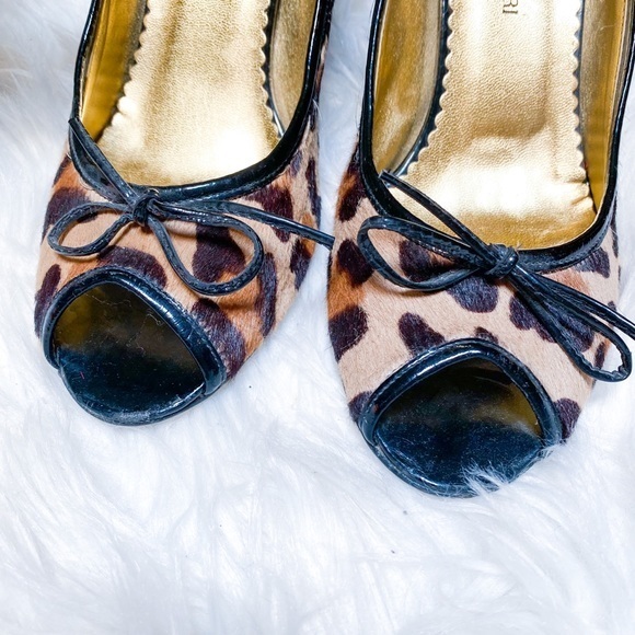 2/$20 Franco Barbieri Leopard Haircalf Peep-Toe - Picture 3 of 10
